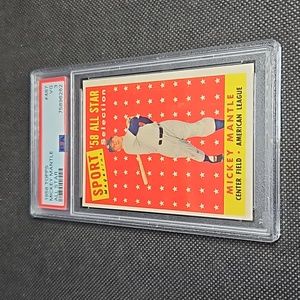Mickey mantle 1958 Topps Allstar card #487 psa 3 freshly graded